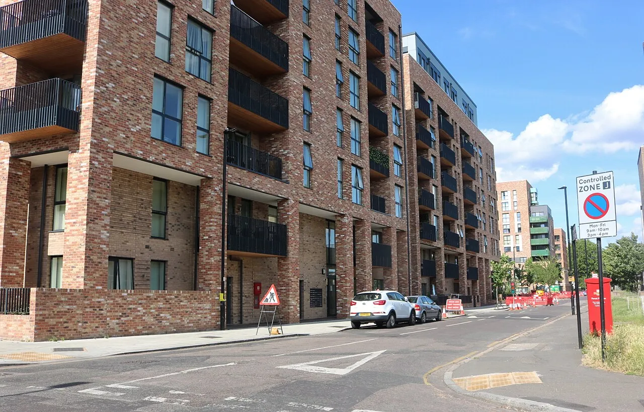 New apartment blocks on Bollo Bridge Road, South Acton, 2020