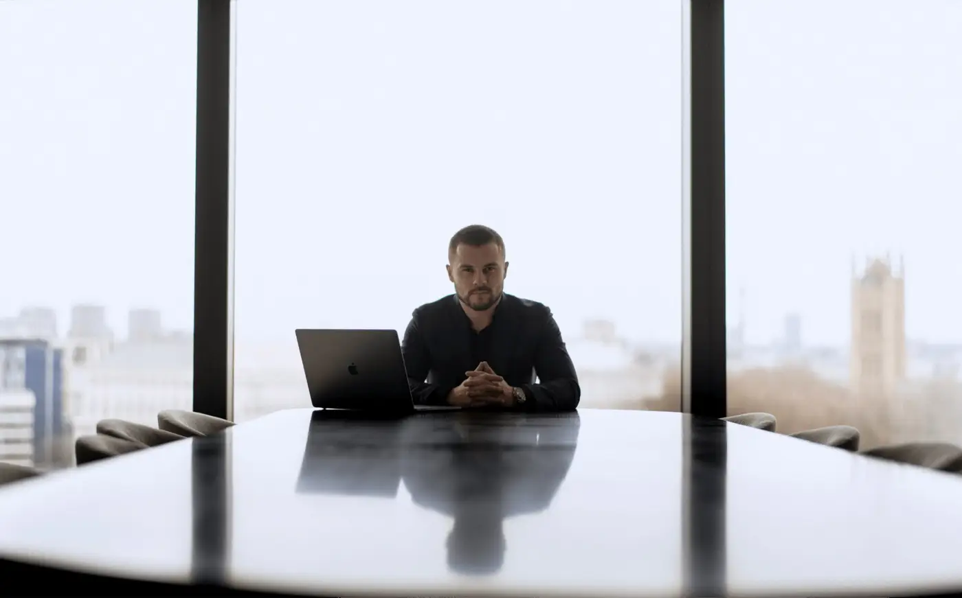 Craftex founder Sviatoslav Jerdetchii at a boardroom table
