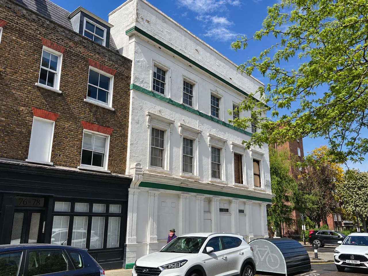 Corner building at 74 Allitsen Road, St John's Wood, before redevelopment