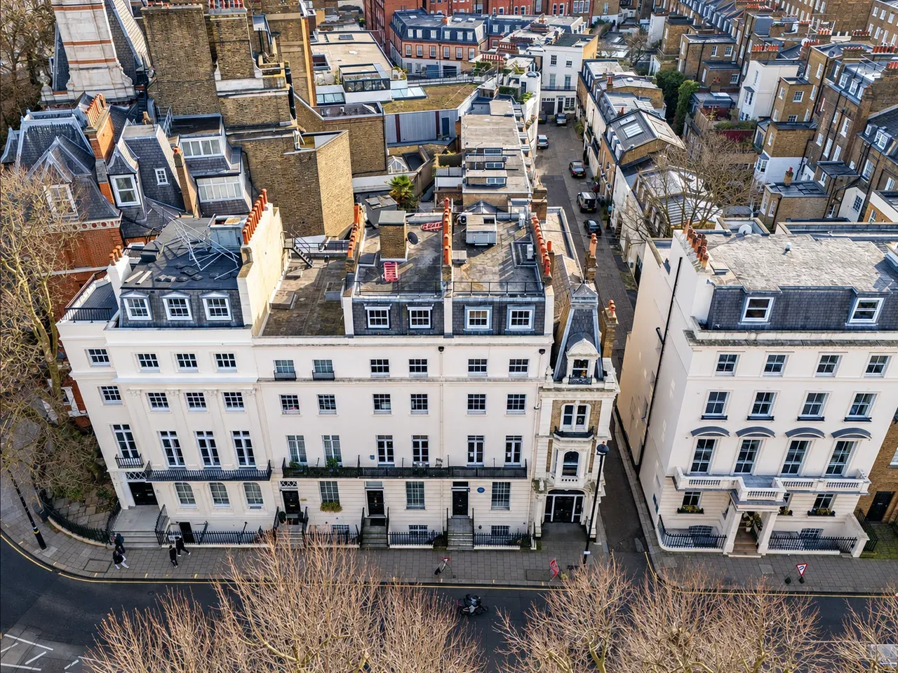 Drone survey view of 3-4 Hobart Place, Belgravia