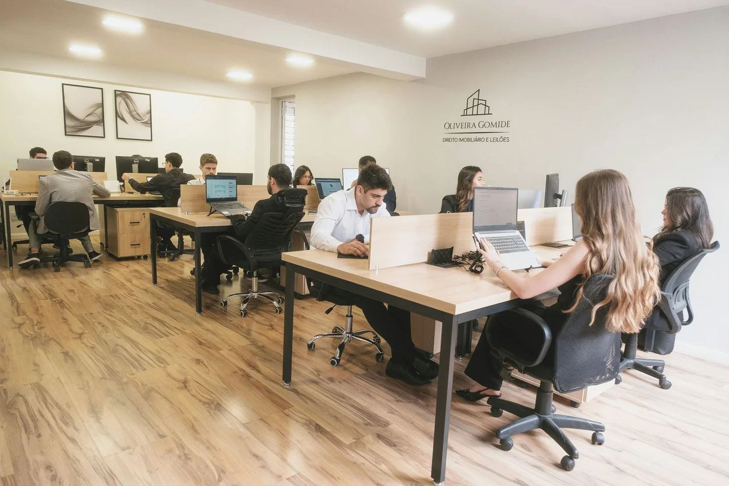 Busy open-plan Birmingham office with rows of workstations