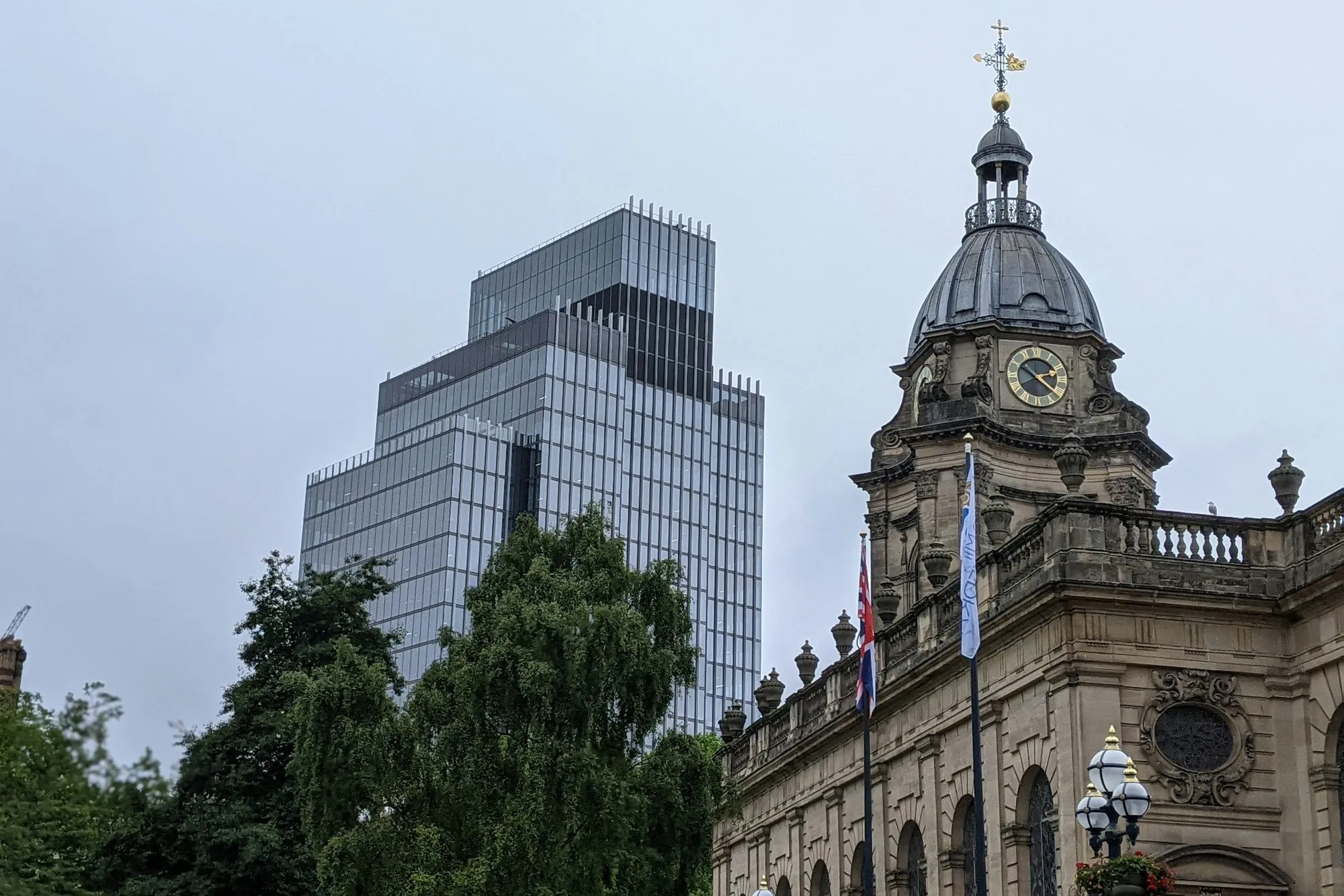 Birmingham Cathedral with Colmore Row offices behind