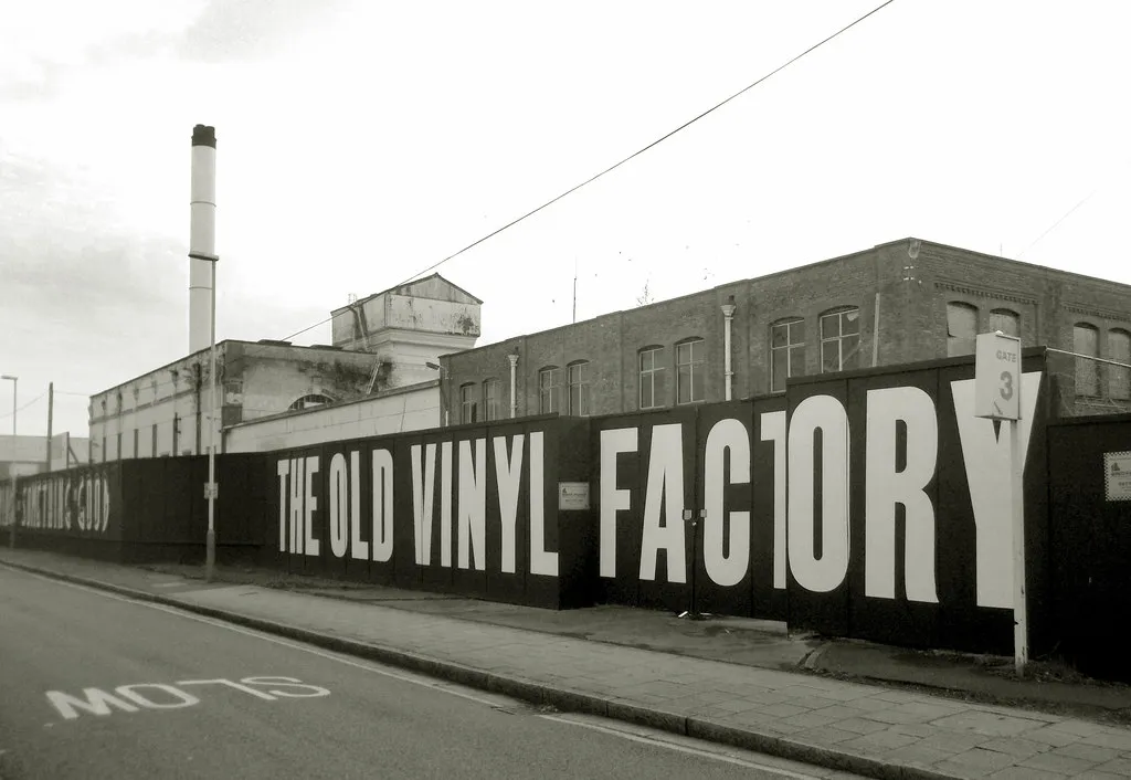 The Old Vinyl Factory hoarding on Blyth Road, Hayes, 2011
