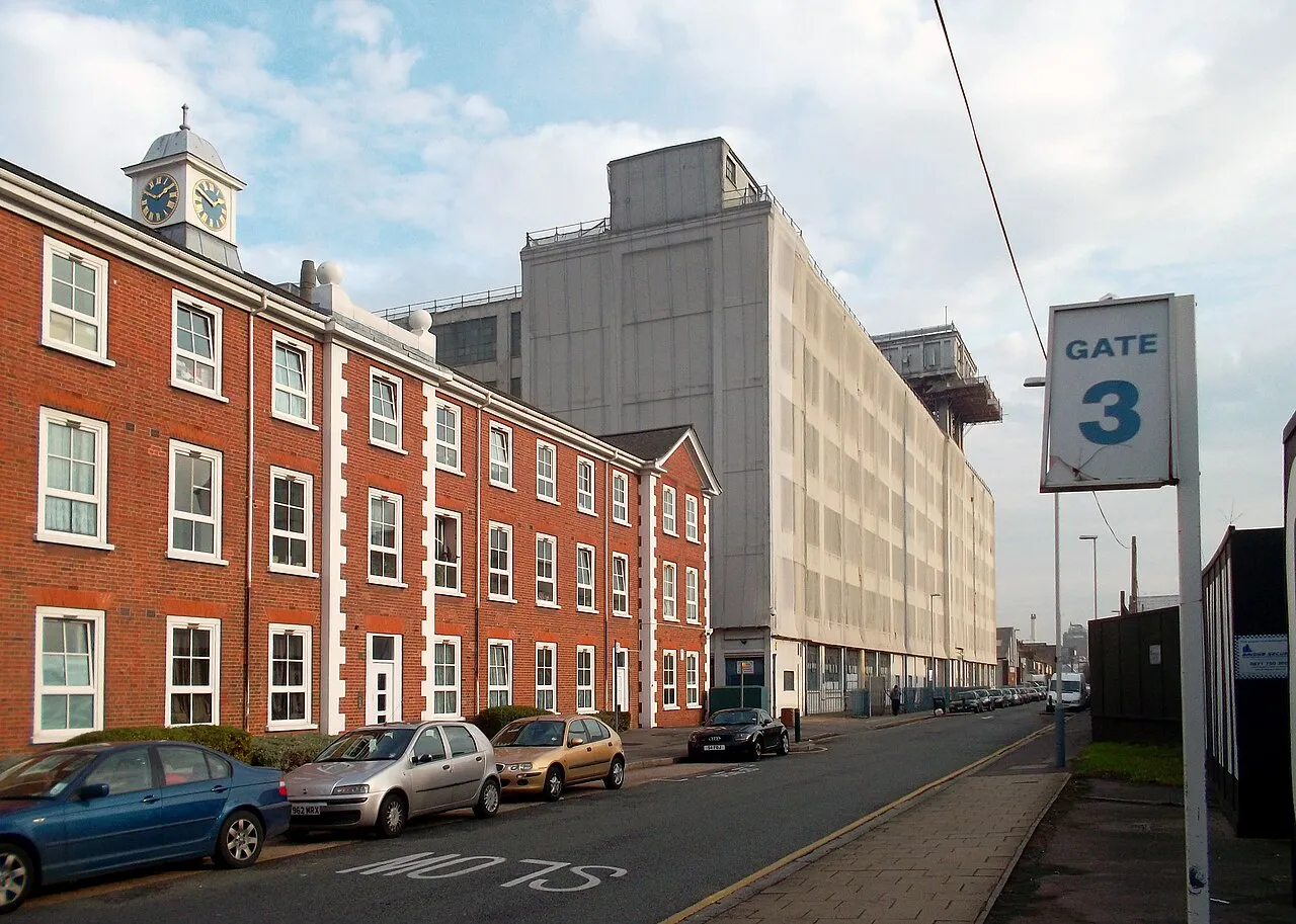 Gate 3 on Blyth Road, part of the former EMI works, 2011