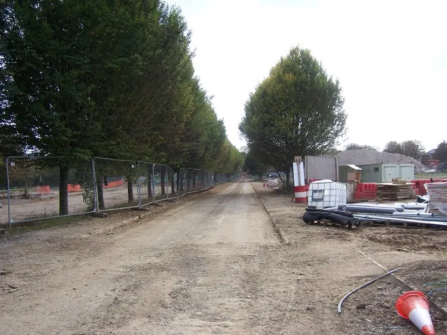 Grays Road after the accommodation blocks were demolished, 2014