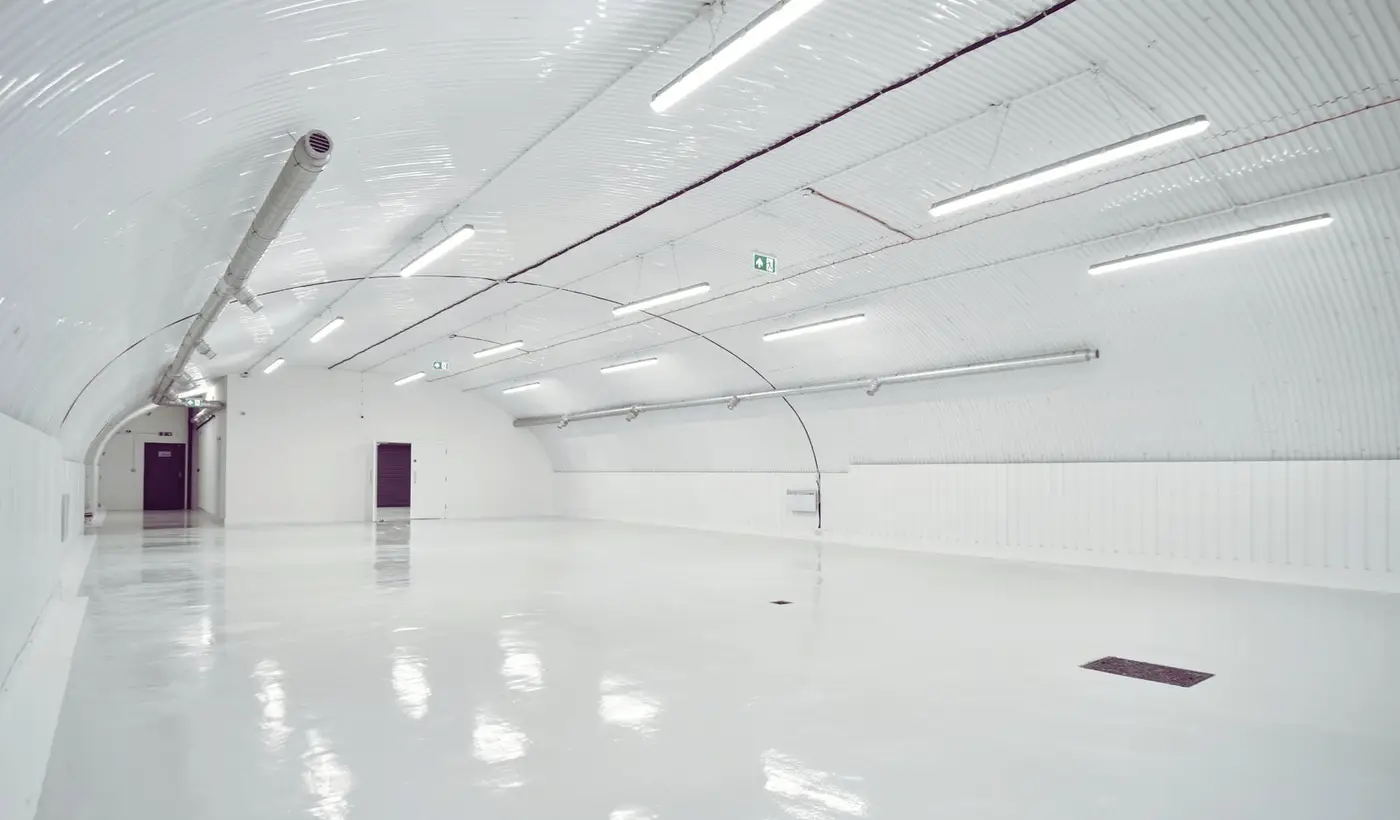 Finished railway-arch warehouse conversion for Drake's by Craftex