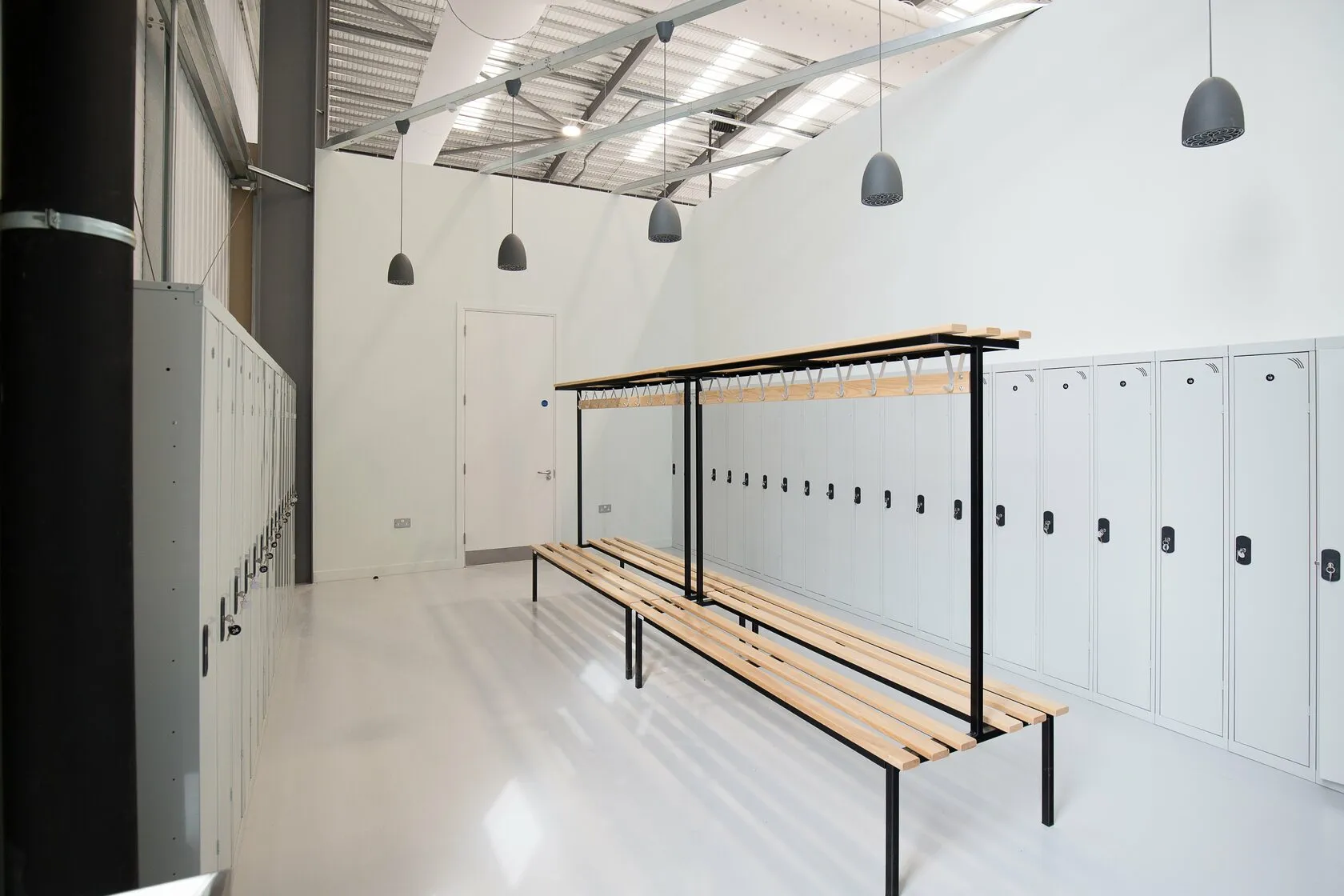 New changing room with lockers in the Banbury warehouse
