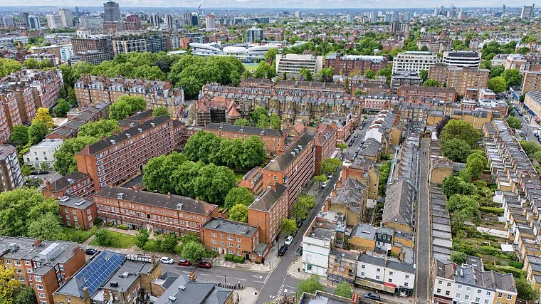 Drone view over St John's Wood, London